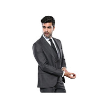 Men 3pc European Vested Suit WESSI  J.VALINTIN Extra Slim Fit JV15 Charcoal Gray image 2