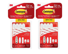 3M 17200ES Command Foam Assorted Refill Strips Small Medium &amp; Large 2 Pack - £12.27 GBP