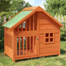  Dog Kennel Brown and Green Solid Pine Wood, Plywood - $4,653.61 MXN