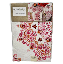 EchoDesign Parvani Tablecloth  60" x 102" Fushia White Medallions Easter... - $26.73