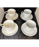 American Limoges Salem Heritage Collection Lace Bouquet 4 Tea Cups &amp; Sau... - $308.49 MXN