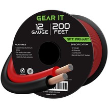 GearIT 12 Gauge Wire (200ft - Black/Red) GPT Automotive Primary Bonded Wire - Co - £54.98 GBP
