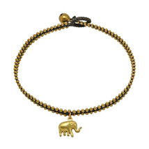 Tribal Thai Elephant Brass Beads Link Ankle Bracelet Anklet - £8.71 GBP