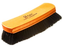 PROfessional Large 8&quot; Pro SHOE SHINE BRUSH 100% HorseHair BLACK dark STA... - $79.14