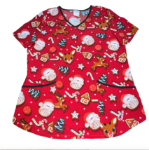 Rudolph the Red-Nosed Reindeer Womens Medium Santa Christmas Winter Scru... - $19.99