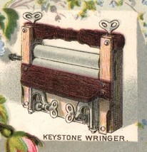 Keystone Wringer F.F. Adams &amp; Co Erie Pa Victorian Trade Card G.S. Baker... - $17.82