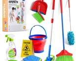 Kids Cleaning Set 12 Piece - Toy Cleaning Set Includes Broom, Mop, Brush... - £32.47 GBP