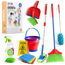 Kids Cleaning Set 12 Piece - Toy Cleaning Set Includes Broom, Mop, Brush, Dust P - £39.38 GBP