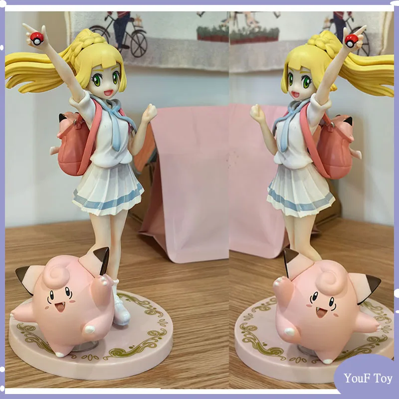 Pokemon Lillie Clefairy 19.5cm Action Figure Cute Kawaii Anime Figures Figurine - £29.19 GBP+