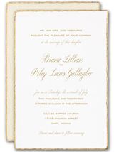 Deckled Edge Wedding Invitations Gold Hand Torn Edging Look White or Ecr... - $283.90