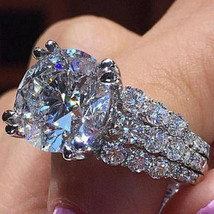 3.20Ct Solitaire Jubiläum Künstlicher Diamant Verlobungsring Sterlingsilber - £96.97 GBP