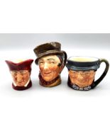 Vintage Royal Doulton Toby Mugs Lot 3 Pottery Face Jugs Pitchers W/Handl... - £20.54 GBP