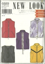 New Look Sewing Pattern 6889 Misses Womens Vest Size 8 10 12 14 16 Used - £5.51 GBP