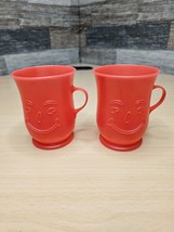 Plastic Kool-Aid Man Drink Beverage Red Cups 1980 - Set of 2 - Vintage - £13.14 GBP