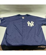 New York Yankees Jersey Mens XL Blue Vintage Majestic Diamond No Buttons - £19.41 GBP