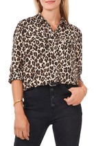 MSRP $89 Vince Camuto Leopard-Print Button-Down Shirt Size XS DEFECT - £27.57 GBP