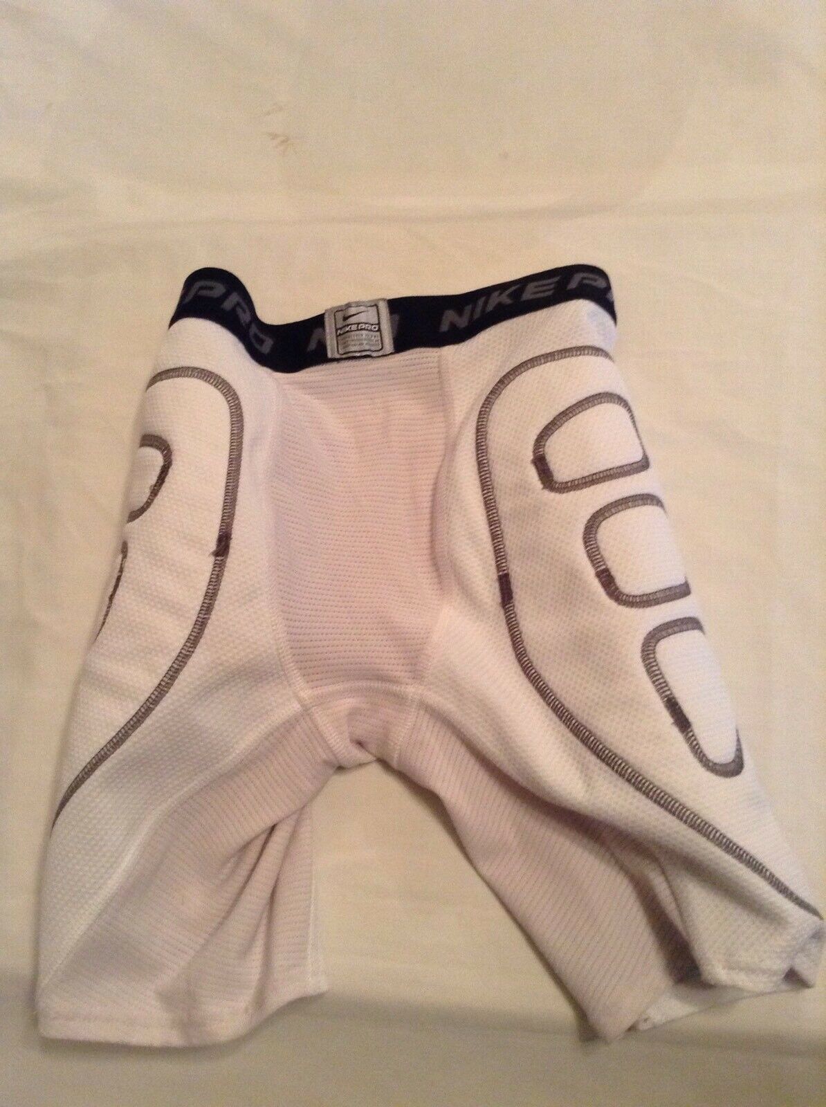 Nike Pro compression shorts youth medium Dri fit girdle padded sports white - $13.99