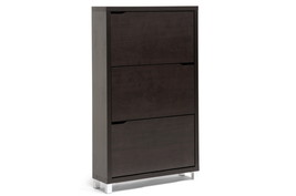 Darrion Dark Brown Modern Shoe Cabinet, 3-Doors - $3,059.67 MXN