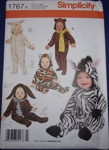 Simplicity Babies’ Costume Rabbit Bear Tiger Zebra Dog Size XS-L #1767 Uncut - £4.71 GBP