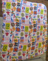 Vintage NBA Team Logo Quilt Blanket 70s Sears 65&quot; x 78&quot; - £59.31 GBP