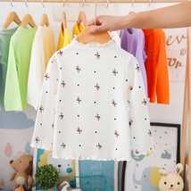 Girls Print neck T-Shirt Spring And Autumn Children&#39;s Cotton Long-Sleeve... - £28.14 GBP