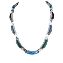 18&quot; Mexican Sterling Silver Necklace with Semiprecious stones - £182.68 GBP