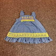 Little Lass Tank Top Girls 18 Months Blue Denim Lightweight Sleeveless Lace - $9.99