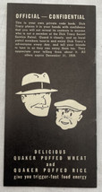 Original 1939 Dick Tracy Secret Service Patrol Code Book Quaker Puffed Wheat - £22.81 GBP