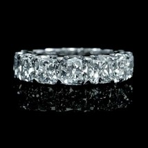5CT Coussin Simulé Diamant Éternité Mariage Bague Anneau Argent Sterling - £200.38 GBP