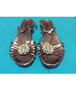 NINE WEST WOMENS SILVER SANDALS - SIZE 8 1/2 - FLATS with STONE DISPLAY ... - $30.48 CAD