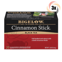 3x Boxes Bigelow Cinnamon Stick Black Tea | 20 Pouches Per Box | 1.28oz - £16.16 GBP