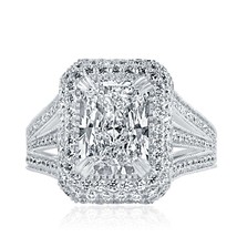 GIA 3.18CT E-VVS2 Radiant Lab Grown Diamond Ring 14k White Gold (5.20 TCW) - £6,466.21 GBP