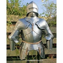 Mezza armatura gotica medievale del XV secolo con elmo a sallet chiuso - £413.29 GBP