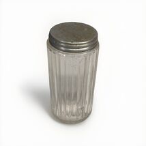 Vintage Glass Ribbed Spice Jar W/ Original Twist on Lid - $9.89
