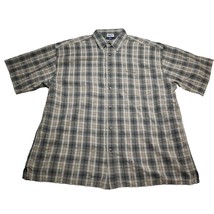 Big Dogs Shirt Mens XL Blue Green Plaid Short Sleeve Button Up Casual - £14.41 GBP