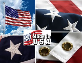 USA MADE 3x5 foot US EMBROIDERED&amp;SEWN 2-SIDED HEAVY DUTY 600D NYLON FLAG... - £35.23 GBP