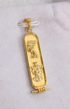 Cartouche Egyptien Or 18K Cléopâtre + Néfertiti + Votre Prénom 4 Lettres - £436.98 GBP
