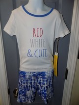 RAE DUNN RED, WHITE &amp; CUTE 2 PC SET SIZE 7 YOUTH NEW - £21.81 GBP