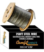 Galvanized Steel Aircraft Cable Wire 7x19 1/4&quot; x 250&#39; - $166.54 CAD