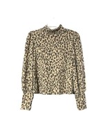 21 Saints Womens Cheetah Print Pullover Mock Neck Light Fleece Top Size ... - $17.81