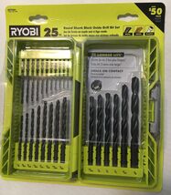 RYOBI Black Oxide Round Shank Twist Drill BIT Set 25-Piece A972501 - $34.96