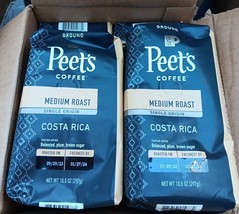 6 Peet&#39;s Costa Rica Blend Coffee Medium Roast 10.5 Oz (0012) - £44.59 GBP