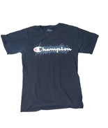 Champion T-Shirt Size S Black Retro Spell Out Graphic Cotton Short Sleev... - $6.13