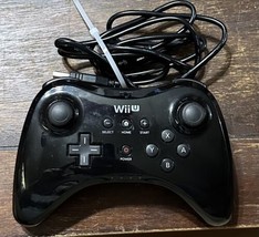 Nintendo Wii U Official OEM Black Wireless Pro Controller w/ Charging Cord! - £25.72 GBP
