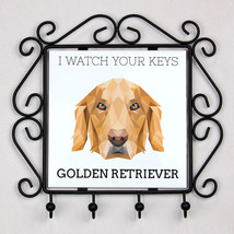 A key rack with Golden Retriever I watch your keys. Geometric dog - £17.70 GBP