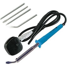 HEAVY DUTY 60W SOLDERING IRON + 4 IRON TIPS SET BENT CUTOFF POINT CHISEL... - $19.71