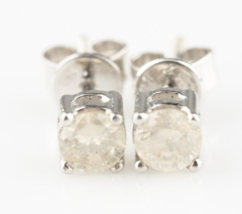 14k White Gold Round Diamond Stud Earrings TDW = 0.61 ct - $588.04