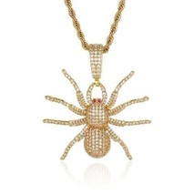 3.00Ct Round Cut Lab-Created Diamond Men&#39;s Spider Pendant 14k Yellow Gold Plated - £235.35 GBP