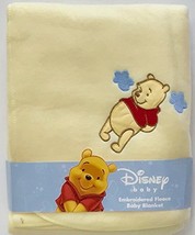 Disney Winnie The Pooh Embroidered Baby Blanket 30 x 40 in. 100% Polyester Fleec - $6.99