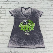 NFL Seattle Seahawks T Shirt Womens Medium Blue Short Sleeve V Neck Burn... - $13.99
